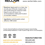 CBD Patches packaging with supplement facts and ingredients