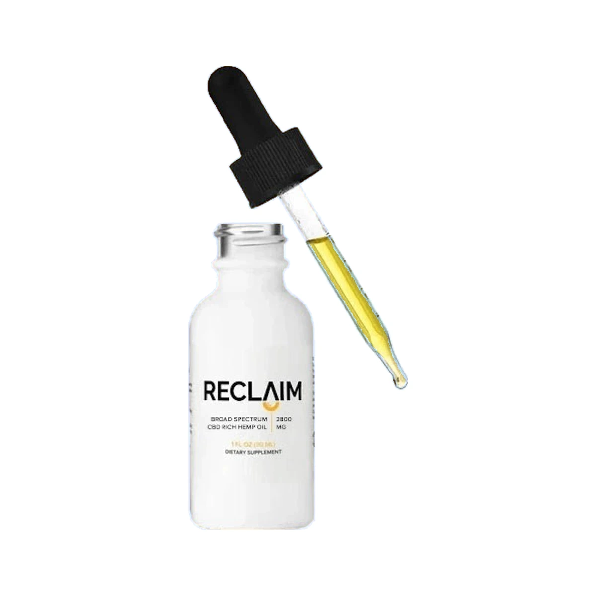 Reclaim Labs 2800mg Broad Spectrum CBD Oil – bottle with dropper on white